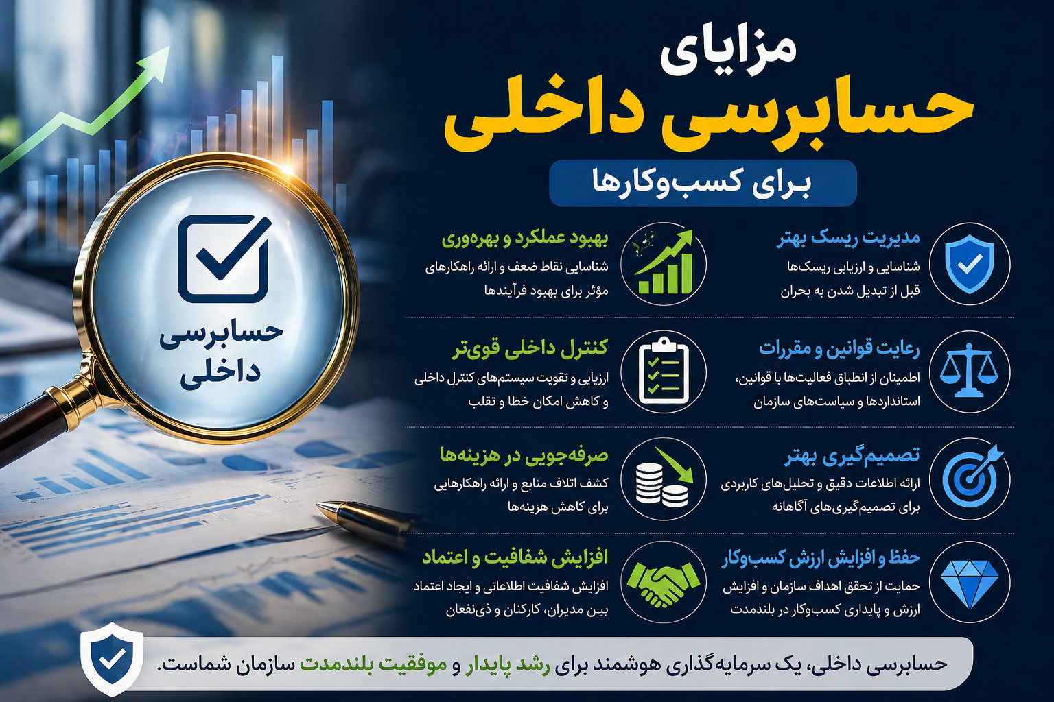 مزایای حسابرسی داخلی برای کسب&zwnj;وکارها