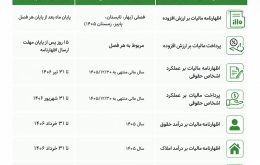 تقویم مالیاتی ۱۴۰۵